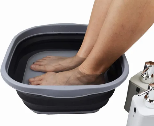 Miniatura 6 de SAMMART Juego de 2 tinas plegables de 10 litros (2.6 galones) - Tina plegable para platos - Lavabo portátil - Tina de plástico que ahorra espacio