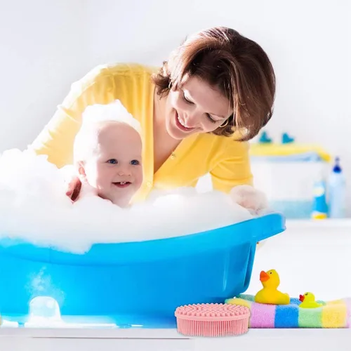 Miniatura 3 de Cepillo de esponja de baño de silicona, 100% silicona, limpiador suave para la espalda, el mejor cepillo exfoliante para el cuerpo, regalo