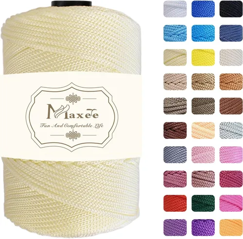 Miniatura 32 de Cordón de macramé premium de poliéster 3 mm × 218 yardas, cordón de macramé 100% polipropileno de 3 mm, ideal para crochet, colgadores de pared, 30