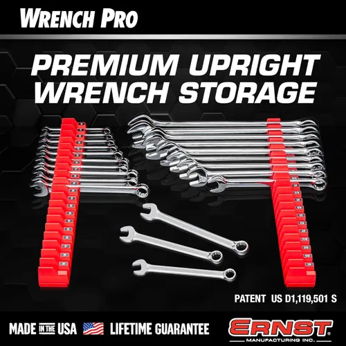 Miniatura 3 de Ernst Manufacturing Wrench Pro - Organizador modular de llaves para 40 herramientas con base magnética, fabricado en los Estados Unidos Negro