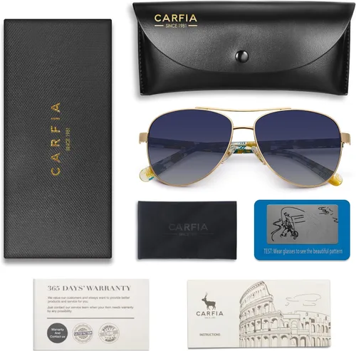 Miniatura 28 de CARFIA Gafas de sol polarizadas para mujer, protección UV, brazos de acetato, marco de metal, sombras para mujer, CA3216