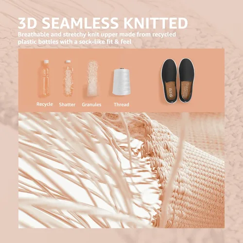 Miniatura 7 de STQ Zapatos sin cordones para mujer, transpirables, de moda, cómodos, de punto, casuales