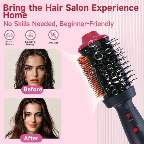 Miniatura 6 de Peine con calefacción y cepillo secador 4 en 1, cepillo alisador de pelo, doble modo para secar, alisar, rizar y dar volumen a todo tipo de cabello