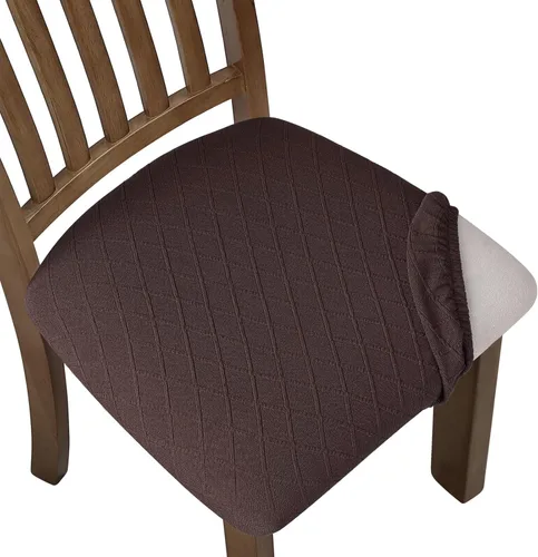 Miniatura 16 de Fuloon Fundas Elásticas para Cojines de Asiento 6 Piezas, Fundas Lavables para Asientos de Sillas, Fundas para Sillas de Comedor para Hotel