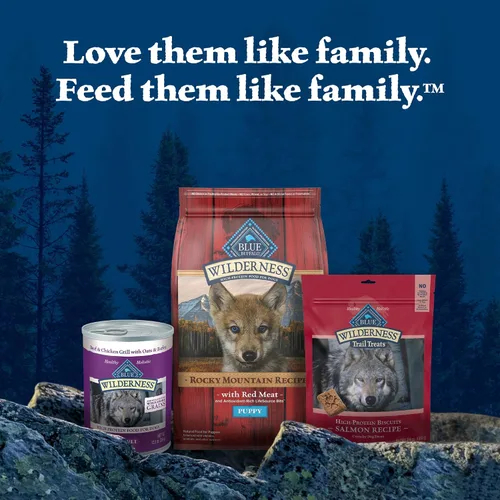 Miniatura 9 de Blue Buffalo Wilderness - Alimento seco de alta proteína con receta de las Montañas Rocosas para cachorros, carne roja y granos, bolsa de 24 libras