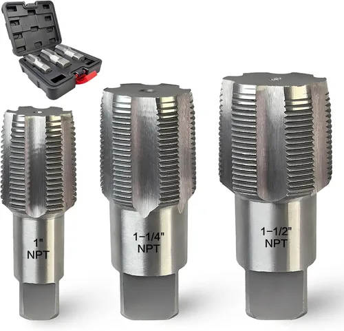 Miniatura 14 de DKIBBITH Grifo de tubo NPT de 2,54 cm de acero al carbono herramienta manual de rosca para diversos fontaneros, mecánicos, bricolaje herramientas