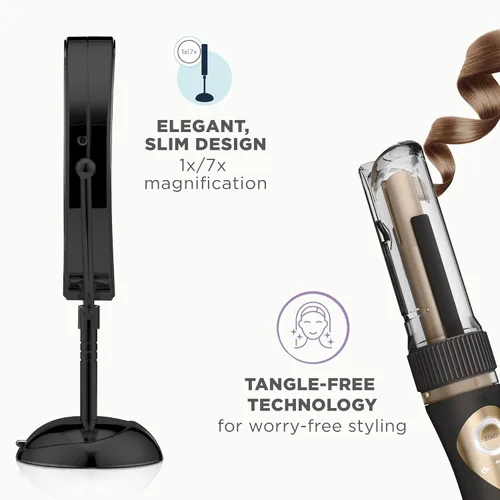 Miniatura 5 de Conair Paquete de Edición Limitada INFINITIPRO by CONAIR Curl Secret Plancha Rizadora Automática con Barril de 3/4 pulgadas - y - Espejo de Negro