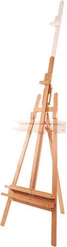 Miniatura 4 de Mabef Caballete de lira de madera M/11, caballete ajustable para artistas de interiores, madera de haya, soporta hasta 22 libras, soporte de lona