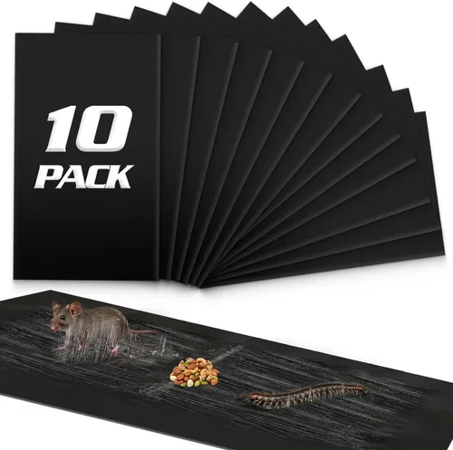 Paquete de 10 trampas adhesivas para ratones, trampa adhesiva transparente para ratones que funciona para ratones y ratas, cucarachas, 23x11