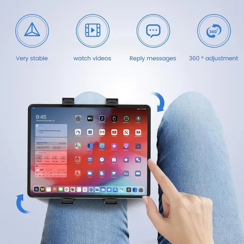 Miniatura 4 de OHLPRO Pilot Kneeboard para iPad y tabletas de 7 a 11 pulgadas, paquete de 2 correas elásticas mejoradas para un ajuste seguro en el muslo, ángulos