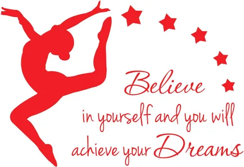 Miniatura 3 de Adhesivo decorativo para pared, 33 x 24 pulgadas, diseño de figuras de gimnasia y danza, diseño de estrellas, mural artístico, decoración del hogar