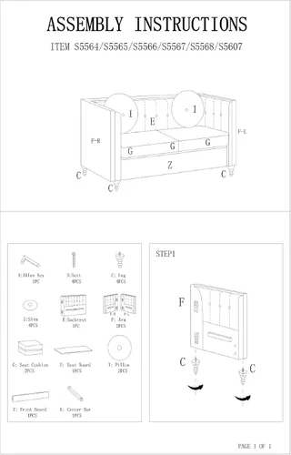 Miniatura 5 de Container Furniture Direct Novara - Sofá de terciopelo moderno de mediados de siglo, sofá biplaza copetudo, cómodo sofá, decoración de habitación