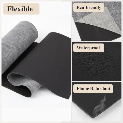 Miniatura 5 de Frienda 0.405m x 7.62m Vinilo cargado en masa insonorizante 1 libra, MLV insonorizante para absorbente de sonido, 2mm de espesor, material anti