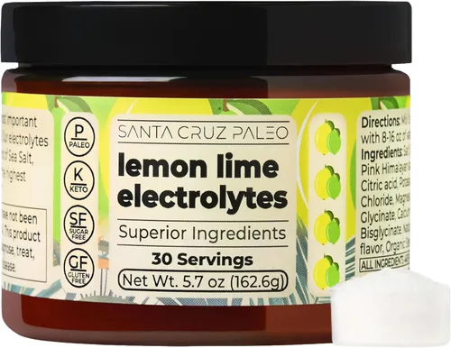 Miniatura 15 de Santa Cruz Paleo Polvo de electrolitos, sabor a limonada, mezcla de bebida de hidratación sin azúcar con sal rosa del Himalaya, sal marina