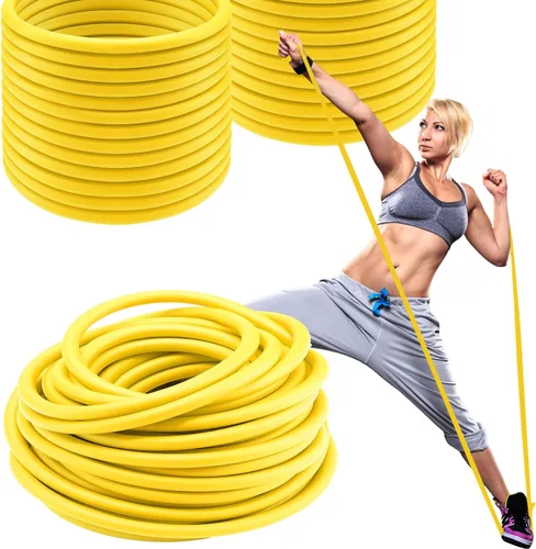 Miniatura 12 de 1 Rollo Tubos de Resistencia Tubo Elástico de Látex 50ft Bandas de Ejercicio Tubo de Ejercicio para Terapia Física, Pilates de Tren Inferior