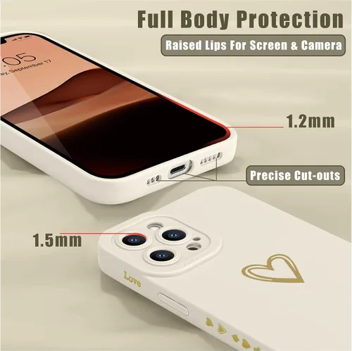 Miniatura 5 de Teageo Funda compatible con iPhone 12 Pro Max de 6.7 pulgadas para mujeres y niñas, bonito corazón de lujo