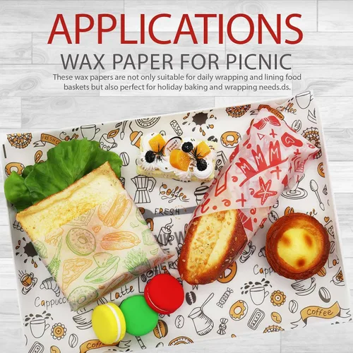 Miniatura 4 de 300 hojas de papel de delicatessen de 8 x 12 pulgadas, hojas de papel encerado para alimentos, papel de envoltura de sándwich resistente a la grasa