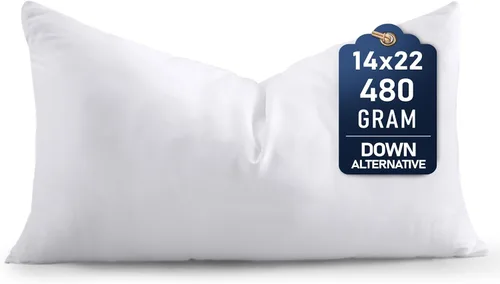 Miniatura 10 de Utopia Bedding Juego de 1 almohada (1 unidad, color blanco) – Almohadas alternativas de plumón de 12 x 20 pulgadas para cama, sofá y sofá, almohada