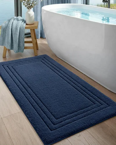 Miniatura 19 de DEXI Alfombra de baño de 24 x 16 pulgadas, ultra suave y absorbente, tapete para baño, tapete de baño antideslizante y lavable para bañera, Gris
