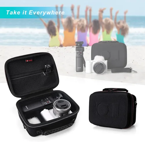 Miniatura 6 de XANAD Funda rígida para cámara Sony Alpha ZV-E10 / ZV-1 / ZV-1F / ZV-1 II Vlogging con kit de accesorios Vlogger trípode (GP-VPT2 BT) y micrófono