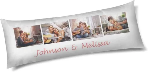 Miniatura 25 de InterestPrint Funda de almohada corporal personalizada de 21 x 60 pulgadas, con nombre de imagen, imagen, texto, funda de almohada corporal para N.º