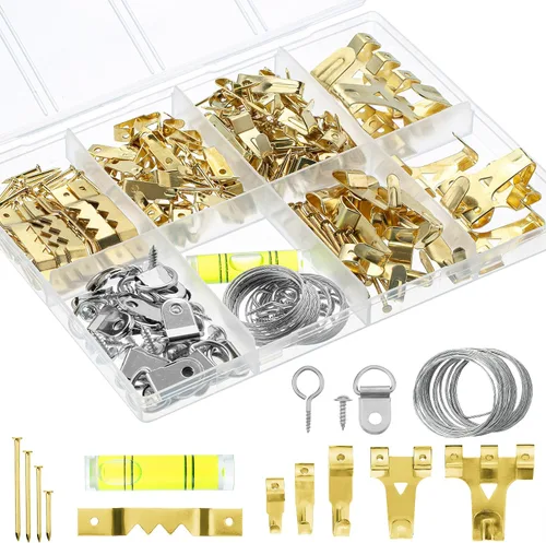 Miniatura 10 de Mr. Pen - Kit negro para colgar cuadros de 220 piezas, clavos, ganchos y herrajes