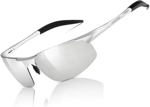 Miniatura 8 de Gafas de sol polarizadas deportivas para hombre que conducen gafas de sol de protección UV con marco metálico para hombres 8177