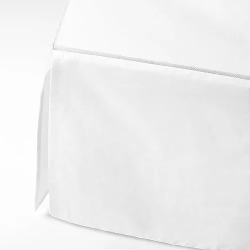 Miniatura 2 de Bacati Falda de cama sólida para cuna/niño pequeño, color blanco, 13 pulgadas