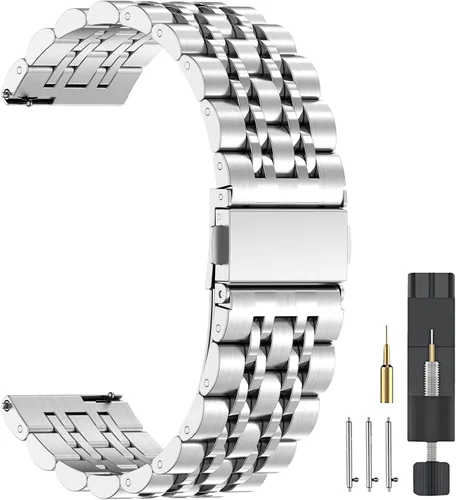 Miniatura 7 de ZPJPPLX Correa Universal de Liberación Rápida para Reloj, Correas de Metal de Acero Inoxidable de 18mm 20mm 22mm para Samsung Galaxy Watch 6/5/4/3