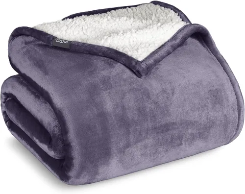 Miniatura 27 de Manta de forro polar de sherpa Bare Home - Tamaño para Lanzar/Viajar - Manta para cama, sofá y sofá cama - Cálida y ligera - Esponjosa y suave