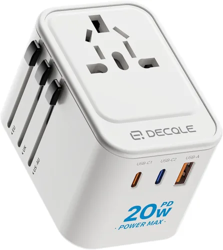 Miniatura 12 de Adaptador de viaje universal, adaptador de enchufe de viaje internacional con 2 puertos USB-C y 2 puertos USB-A, con toma de corriente AC adicional