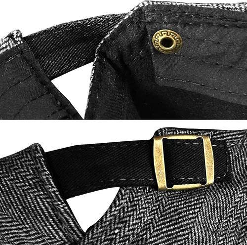 Miniatura 6 de meioro Gorra Plana de Algodón para Hombre Sombrero Newsboy de Tweed Espiga Sombreros Ajustables de Mezcla de Lana Gorras Gatsby Cabbie Ivy