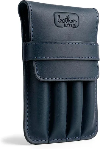 Miniatura 8 de Portalápices, estuche para lápices, soporte de estilo minimalista, almacenamiento clásico, cuero de grano completo, hecho a mano, marrón bourbon