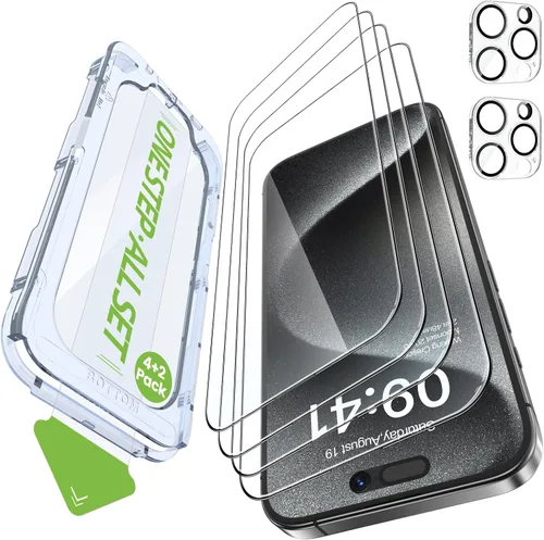 Miniatura 11 de iGluz Paquete de 4+2 protectores de pantalla de privacidad para iPhone 13 Pro Max con protector de lente de cámara de 6.7 pulgadas, 9H + vidrio