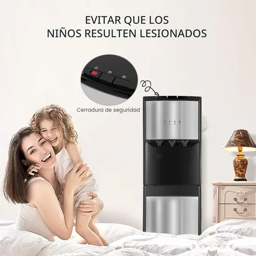 Miniatura 4 de Dispensador de agua de 5 galones, enfriador de agua fría y caliente con carga inferior, 3 ajustes de temperatura, indicador de botella vacía