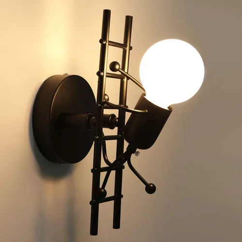 Miniatura 10 de Kawell Lámpara de pared humanoide creativa para interiores, lámpara de pared moderna Art Deco para habitación de niños, dormitorio, sala de estar
