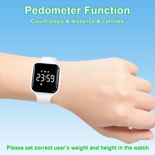 Miniatura 3 de Reloj con podómetro para niños sin aplicación/Bluetooth, reloj de pulsera deportivo LED con temporizador, calorías, distancia/contador de pasos, 2