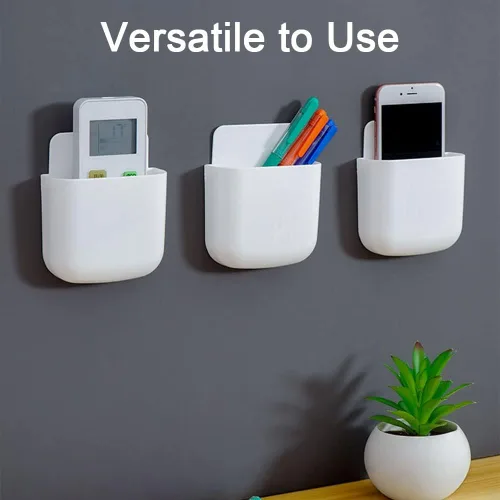 Miniatura 5 de Paquete de 5 soportes adhesivos para control remoto para reproductor multimedia, estuche de almacenamiento, organizador remoto montado en la pared