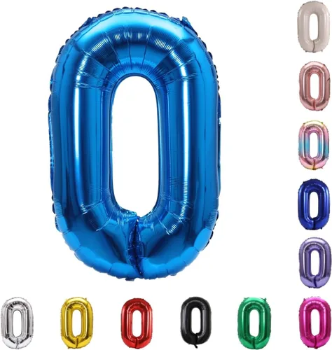 Miniatura 44 de YPSelected Globo grande de 32 pulgadas de helio con números 0-9 de papel de aluminio azul para cumpleaños, bodas y fiestas (Azul, 3)