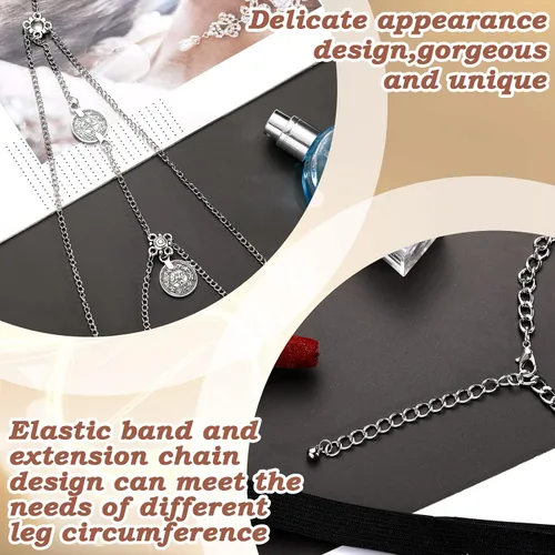 Miniatura 6 de 6 cadenas de cristal para piernas para mujer, cadenas corporales en capas, joyería de cuerpo de Navidad, cadena de muslo, accesorios de joyería