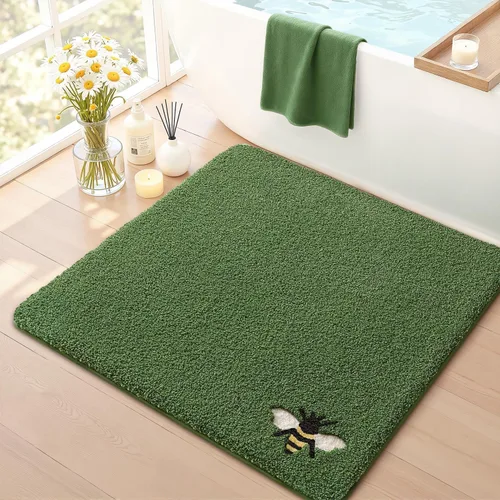 Miniatura 35 de LUMI Alfombra cuadrada de baño de playa, antideslizante, de secado rápido, ultra suave, lavable, absorbente, alfombra de baño con tema mar oceánico