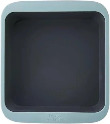 Miniatura 13 de Chicago Metallic Molde de silicona para magdalenas de 12 tazas, color azul, antiadherente con borde reforzado con alambre, apto para horno hasta 428