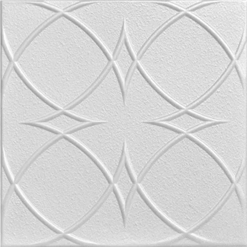 Miniatura 28 de À LA MAISON CEILINGS R82 - Azulejos de techo de espuma con pegamento de círculos y estrellas (21.6 pies cuadrados/caja), paquete de 8, color dorado
