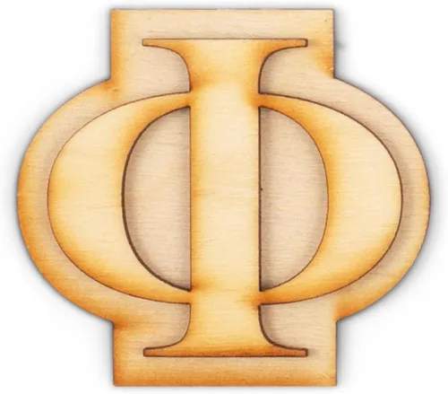 Miniatura 24 de Paquete de 2 letras griegas oficiales de madera para manualidades, Delta - Fuente clásica de 2 pulgadas, letras griegas de madera de doble capa