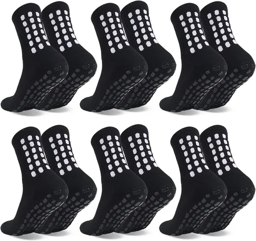 Miniatura 13 de 6 Pairs Grip Soccer Socks Colorful Non Slip Sports Football Basketball Hospital Yoga Socks for Men Women