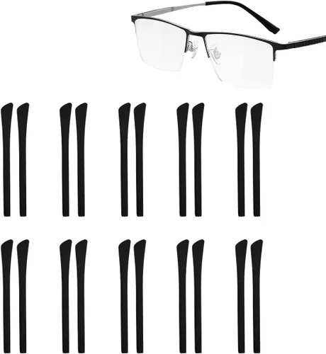 10 pares de puntas de silicona antideslizantes para gafas, puntas de extremo de gafas, puntas de calcetín para orejas, puntas de extremo