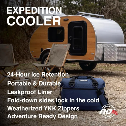 Miniatura 3 de Bolsa de enfriador AO Coolers Expedition de lona con lados blandos, a prueba de fugas, aislada, ligera Azul marino