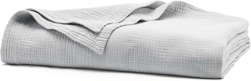 Miniatura 8 de BOLL & BRANCH Manta Dream Bed – Twin/Twin XL, azul marino costero – Lujo 100% algodón orgánico – Suave, ligera y transpirable – Tacto similar a