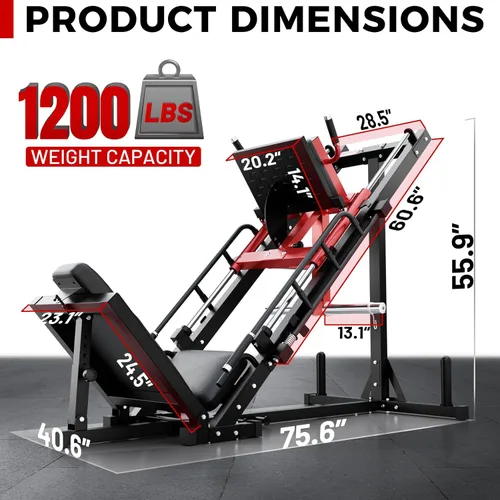 Miniatura 2 de RitFit Leg Press Hack Squat Machine, Professional Adjustable Leg Press Machine for Home Gym with Linear Bearing, Full Lower Body Workout with