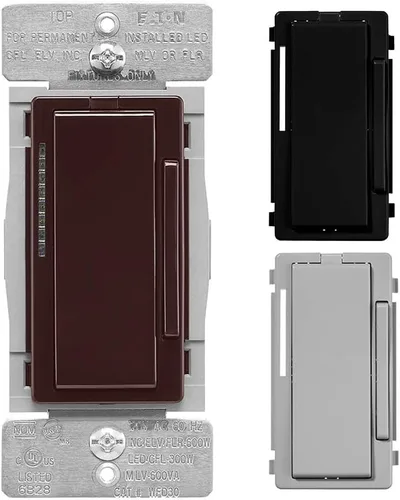 Eaton - Regulador de intensidad inteligente mediante WiFi WFD30-C7-SP-L funciona con Alexa, kit de cambio de color (marrón/negro/gris), dispositivo